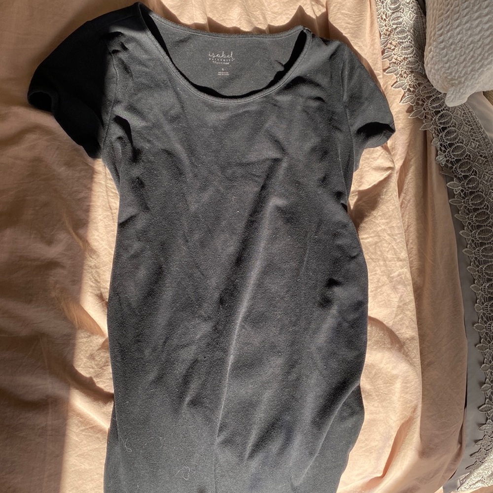 Black midi maternity dress